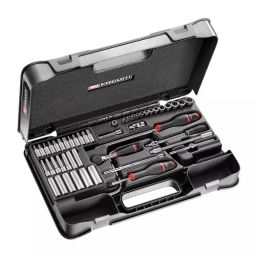 FACOM 6.35 mm (1/4 inch) Square Drive Socket Set Black, R.450BP (Set of 61 Pcs)-48