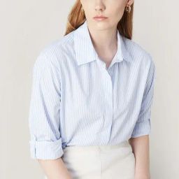 Code by Lifestyle Blue Cotton Striped Shirt-image-30