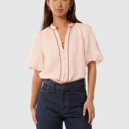 Forever New Misty Pink Regular Fit Self Pattern Top-picture-6
