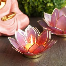 Pure Home and Living Purple Mother of Pearl 21 Petals Capiz Tea Light Holder-image-19