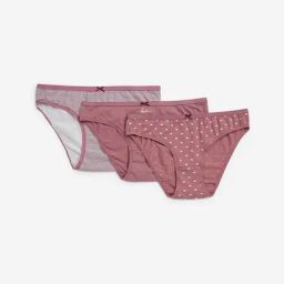 Wunderlove by Westside Mauve Cotton-Blend Bikini Briefs - Pack of 3-picture-8