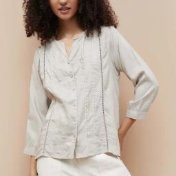Fame Forever By Lifestyle Beige Regular Fit Embroidered Top-picture-29