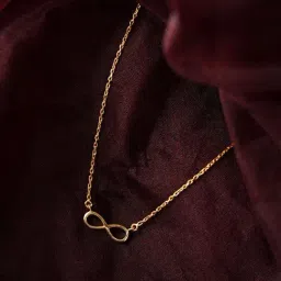 Clara 925 Sterling Silver Gold Plated Yusra Infinity Pendant Chain for Women-image-11