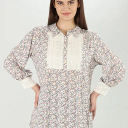 Mustard Multicolor Self Design Shirt-5