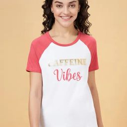 Dreamz by Pantaloons White & Peach Cotton Printed T-Shirt-picture-25