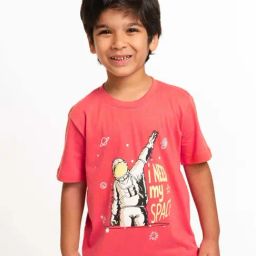 Nap Chief Unisex Red Cotton Printed T-Shirts-image-73