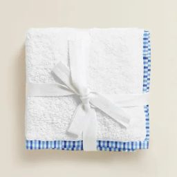 The Baby Atelier 100% Organic Checks  Blue Junior Towel And Hand Towel-image-83