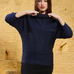 Campus Sutra Blue Regular Fit Sweater-picture-16