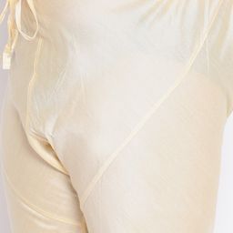 KISAH PLUS Men Green & Cream-Coloured Solid Kurta with Churidar image 5