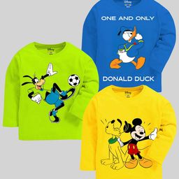 KUCHIPOO Boys Pack Of 3 Mickey & Friends Printed T-Shirt-image-89