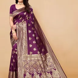 KALINI Woven Design Zari Silk Blend Designer Kanjeevaram Saree-image-48