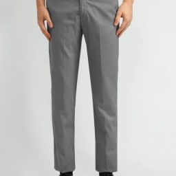Arrow Grey Slim Fit Texture Trousers-image-23