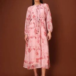 Purvaja Peach Regular Fit Printed Dress-picture-45