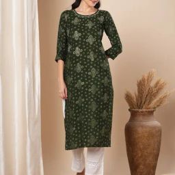 Fashor Green Printed Kurta-image-42