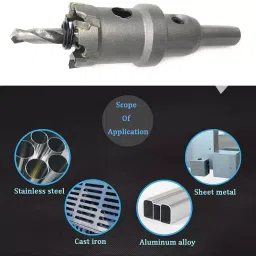 uptodatetools Hole Saw Cutter Drill Bit Masonry Type Round Shank 25 mm Diameter Black Finish image 3