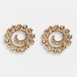 Sohi Gold Plated Party Designer Stone Stud Earrings-8