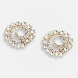Sohi Gold Plated Party Designer Stone Stud Earrings-8