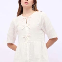 Styli Off White Cotton Regular Fit Top-image-63