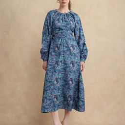 RAREISM Blue Rayon Blend Printed Long Sleeves Dress-picture-31