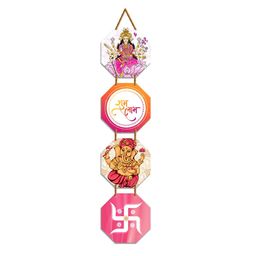 WallDaddy Pink& White Printed Wooded Wall HangingDecor-5