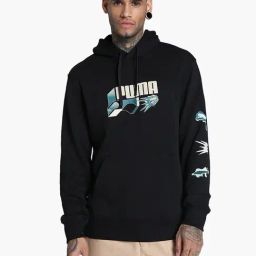 Puma Black Cotton Regular Fit CLASSICS BRAND LOVE Hoodie-picture-41