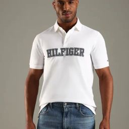 Tommy Hilfiger White Cotton Regular Fit Logo Printed Polo T-Shirt-picture-4