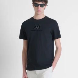 Antony Morato Black Pure Cotton Regular Fit Solid T-Shirt-image-37