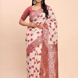 Astita Floral Linen Blend Saree-image-19