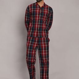 BStories Men Checked Night suit-image-78