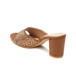 Bruno Manetti Embellished Suede Open Toe Block Heels image 4