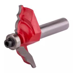 AKARI Router Corner Bit 8 mm Shank Size Red & Chrome for Routing in Wood, RB-21-21