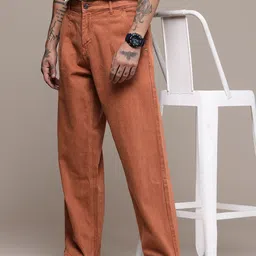 WROGN Men Pure Cotton Loose Fit Pleated Jeans-picture-11