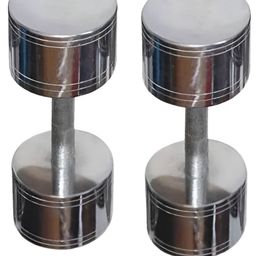 HackerX 2-Pcs Chrome Finish Steel Dumbbells - 7.5 kg Each-47