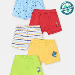 Babyoye Cotton Knit Star Print & Striped Briefs Pack of 5 - Multicolour-image-63