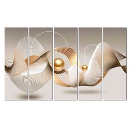 WENS Contemporary Modern Art 5 Pieces Laminated Wall Art Panels - Multicolor-image-60