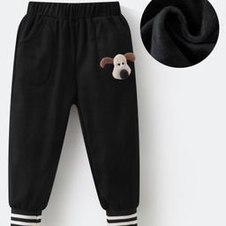 Kookie Kids Full Length Track Pants with Pockets & Sheep Applique - Black-image-35