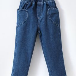 Mark & Mia Solid Denim Jeans with Hearts Shaped Pocket - Blue-image-14