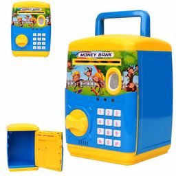 FUNVERSE Savings Bank for Kids with Finger Print Sensor Piggy Savings Bank with Electronic Lock for Kids, with Indian Music 0 to 9 Number (Blue)-picture-40