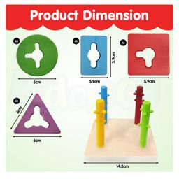 Kidology Wooden Geometric Shape Sorting & Stacking Toy image 2