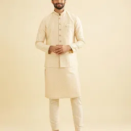 Manyavar Men Self Design Nehru Jacket-image-12