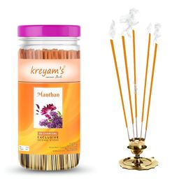 kreyam's Orange-Colored Charcoal Free Manthan Incense Stick-image-40