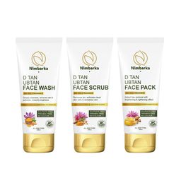 Nimbarka Set Of 3 D-Tan Ubtan Face Wash, Face Scrub, Face Pack - 100 ml Each-0