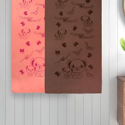 Myntra Elegant Homes Brown & Peach-Coloured 2 Printed Cotton 300 GSM Bath Towel-12