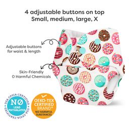 SuperBottoms Basic Reusable Cloth Diaper Donut Print- Multicolor image 5