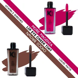 KINDED Set of 2 Lip Eye Cheek Tint with Vitamin E - More Magenta 02 & Choco Brown 07-16