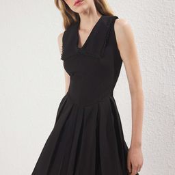 Trendyol Women V-Neck Sleeveless Fit & Flare Mini Dress-picture-6