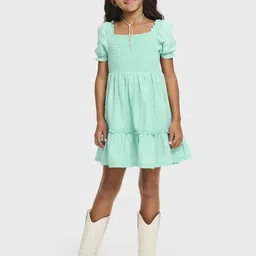 THE CHILDREN'S PLACE Girls Puff Sleeve Smocked Fit & Flare Dress-picture-37