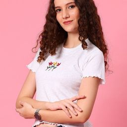 V-Mart Embroidered Round Neck Cotton T-shirt-picture-16