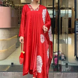 Siya Fashion Women Floral Embroidered Thread Work Kurta with Trousers & With Dupatta-image-68