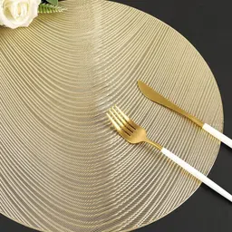 Dakshya Industries 2-Pcs Yellow Textured Table Placemat-8